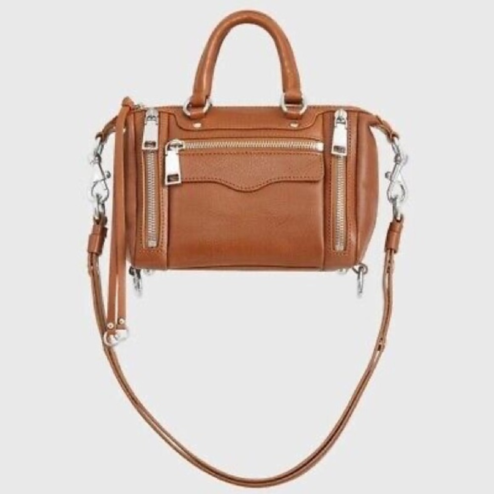 Rebecca Minkoff Caramel 100% Genuine Leather Handbag/Crossbody Satchel - Picture 8 of 9